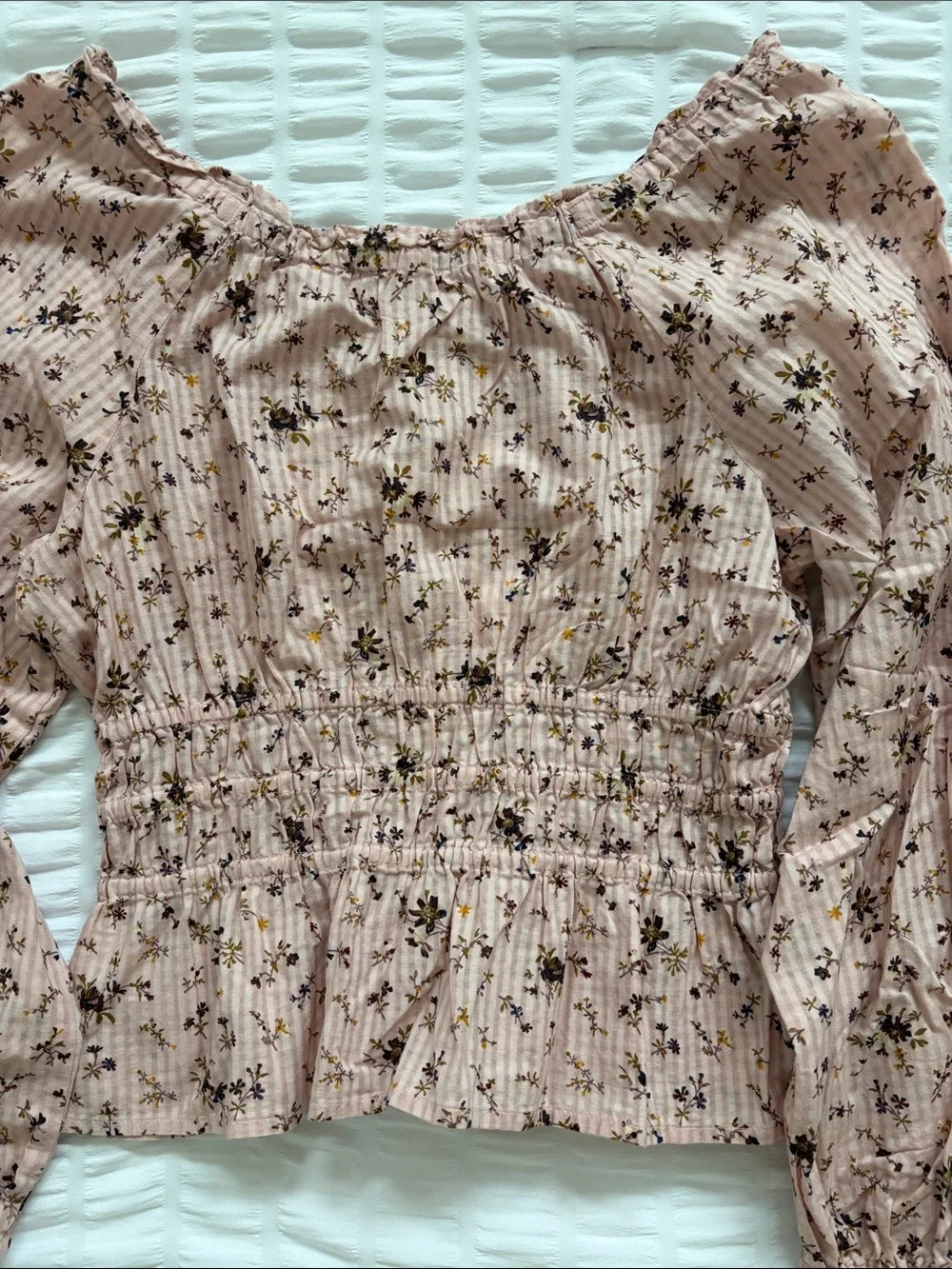 Madewell Sophia 100% Cotton Floral Cinched Waist Peasant Top. Like new!